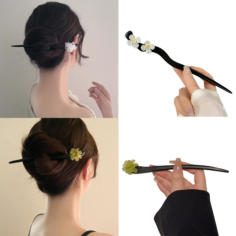 Hair Fork Stick - Vintage Chinese Style Wooden Flower Hair