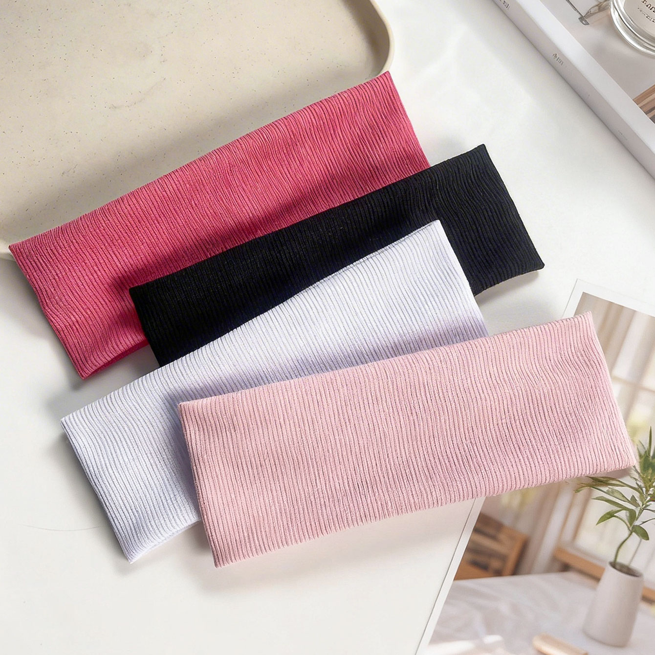 4pcs Wide ribbed elastic headb - огляд і ціна Women'S Yoga Accessories