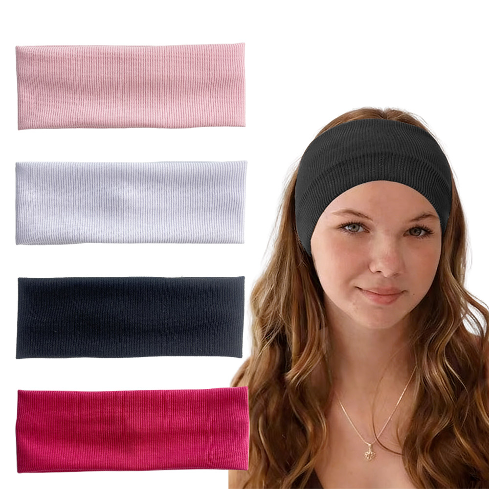 4pcs Wide ribbed elastic headb - огляд і ціна Women'S Yoga Accessories