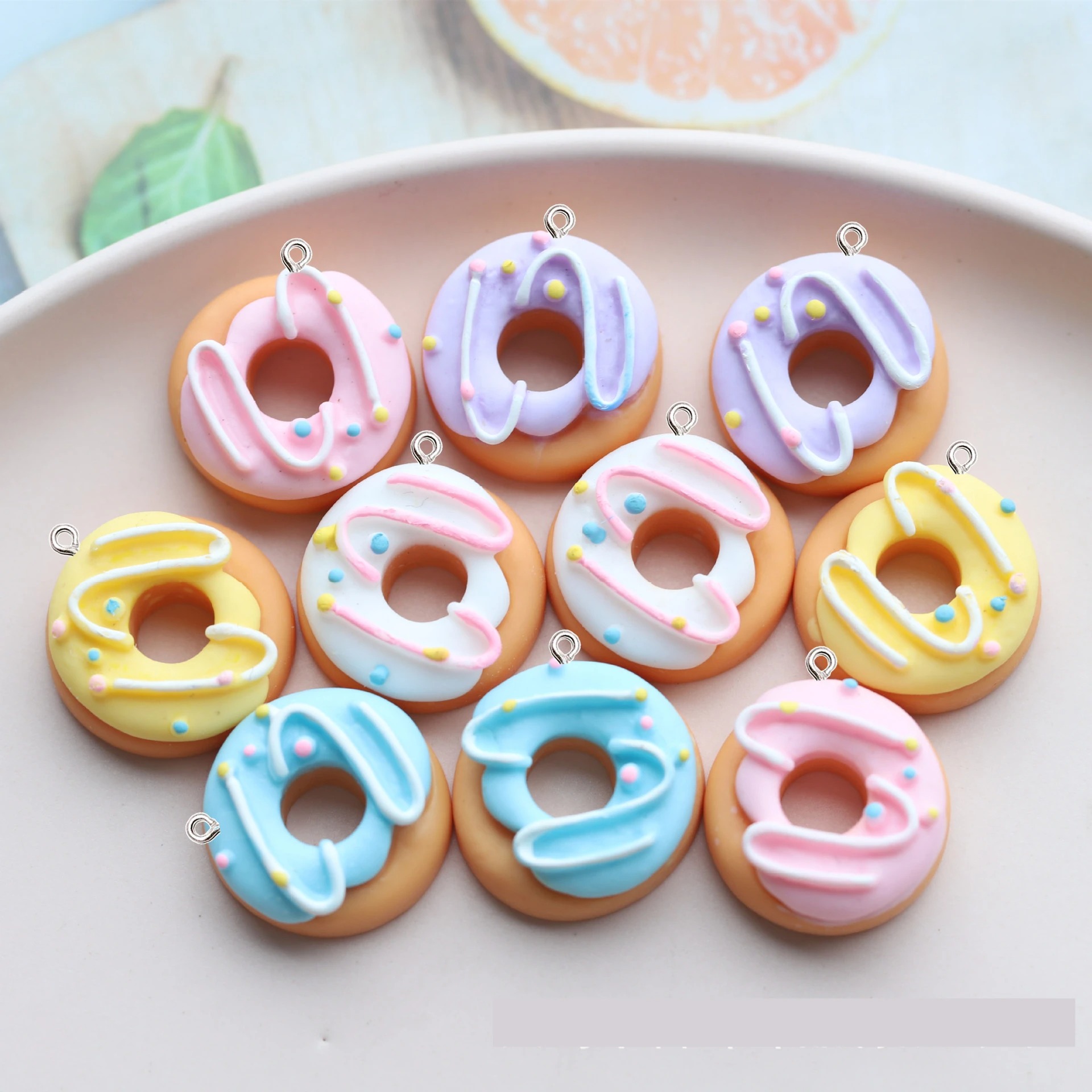 10Pcs Kawaii Color Donut Resin - огляд і ціна Resin Bangle Bracelet