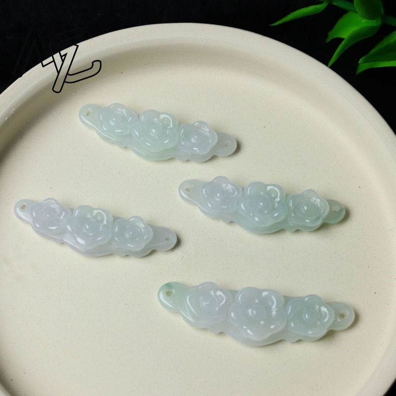 1pc Natural Jadeite Emerald Fl - огляд і ціна Woman Accessory