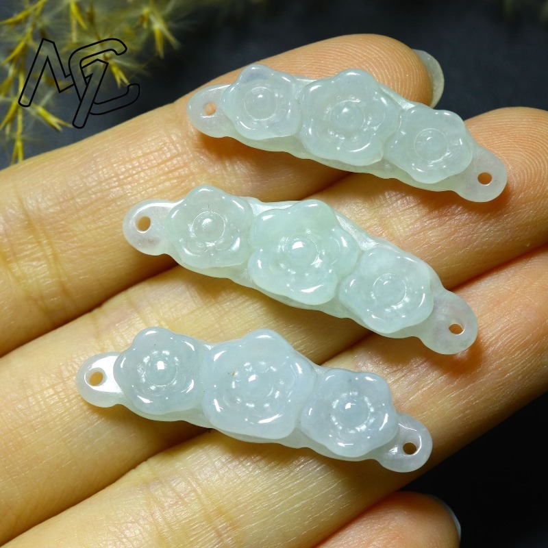 1pc Natural Jadeite Emerald Fl - огляд і ціна Woman Accessory