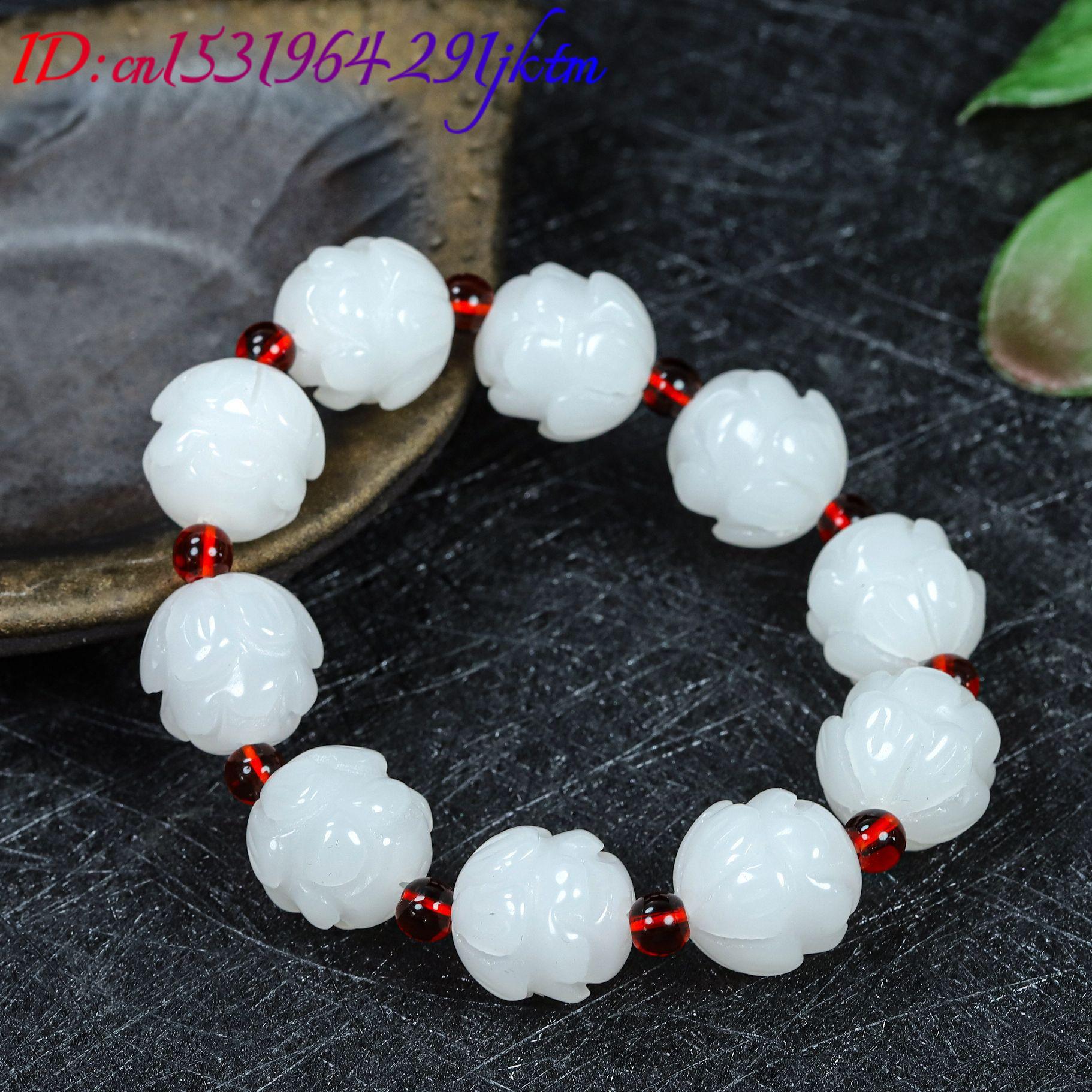 White Real Jade Lotus Bracelet - огляд і ціна Woman Accessory