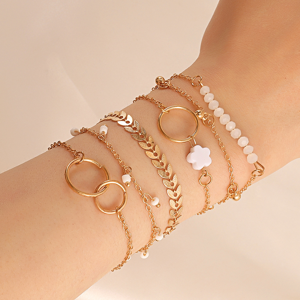 6 Piece Set Gold color Geometr - огляд і ціна Resin Bangle Bracelet