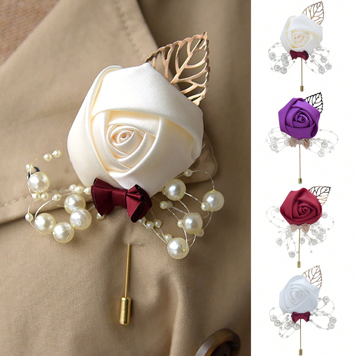 1 Piece Wedding Groom Men's Ro - огляд і ціна Brooch Pin Gold