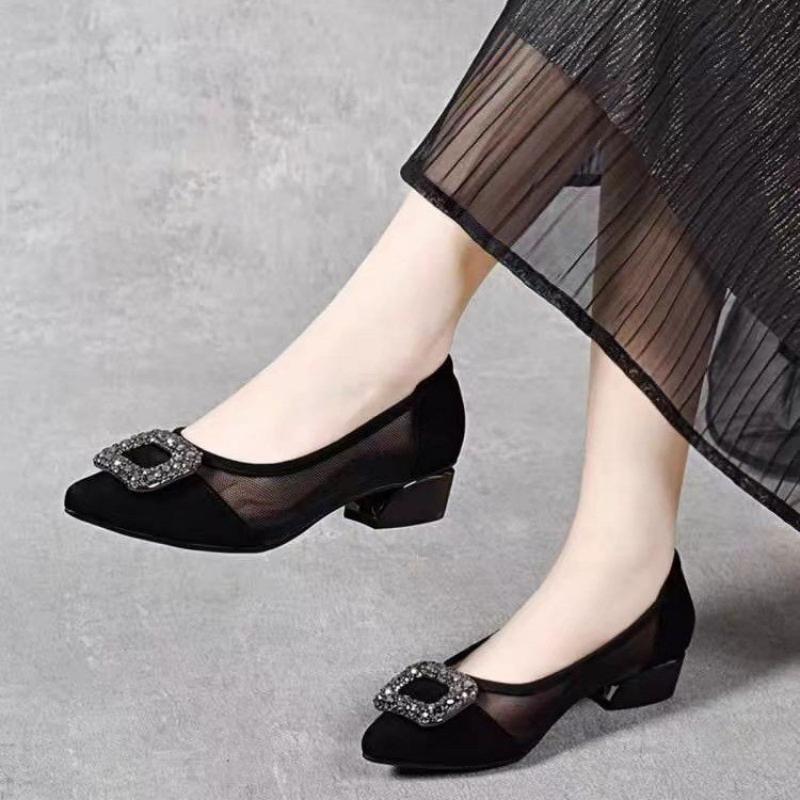Elegant Pointed Toe Mesh Block - огляд і ціна Women'S Shoes And Accessories